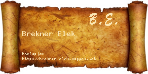Brekner Elek névjegykártya
